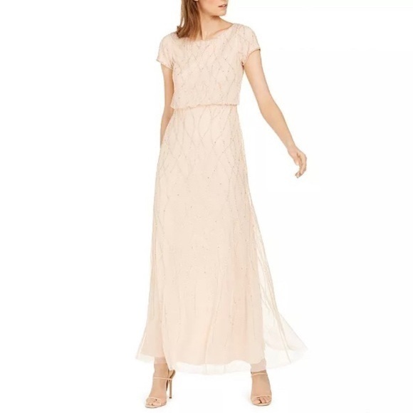 Adrianna Papell Dresses & Skirts - Adrianna Papell Embellished Gown in Champagne Sand